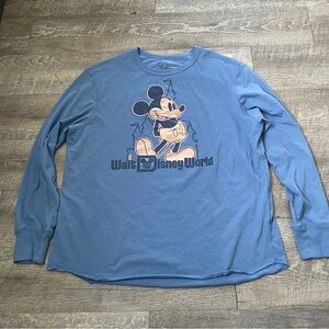 Disney Blue Mickey Mouse Long‎ Sleeve Shirt size Large